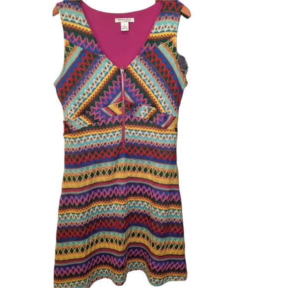 Modamix Multicolored Knitted Knee Length Dress Size 1X - Picture 1 of 7